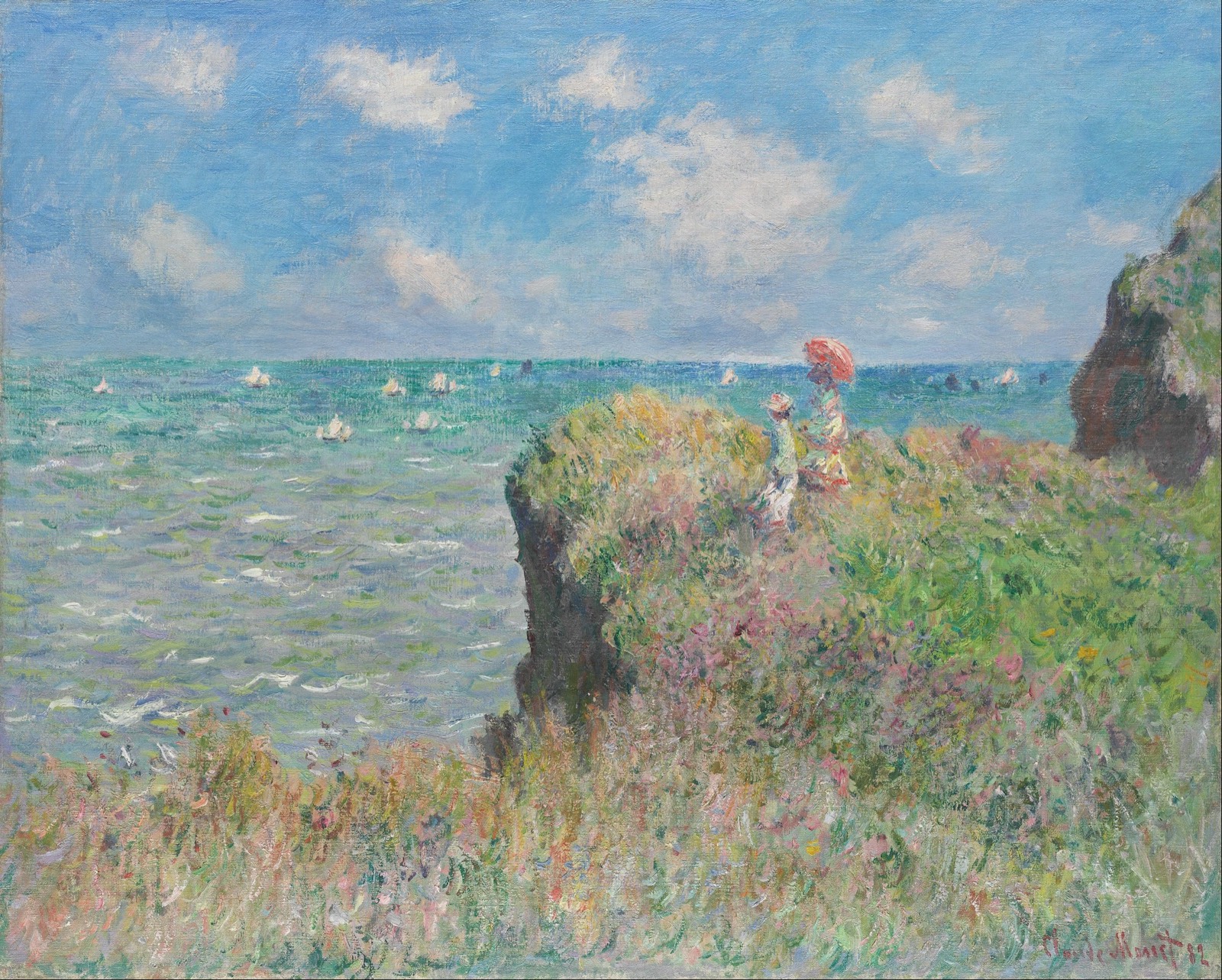 Claude Monet, Cliff Walk at Pourville, 1882