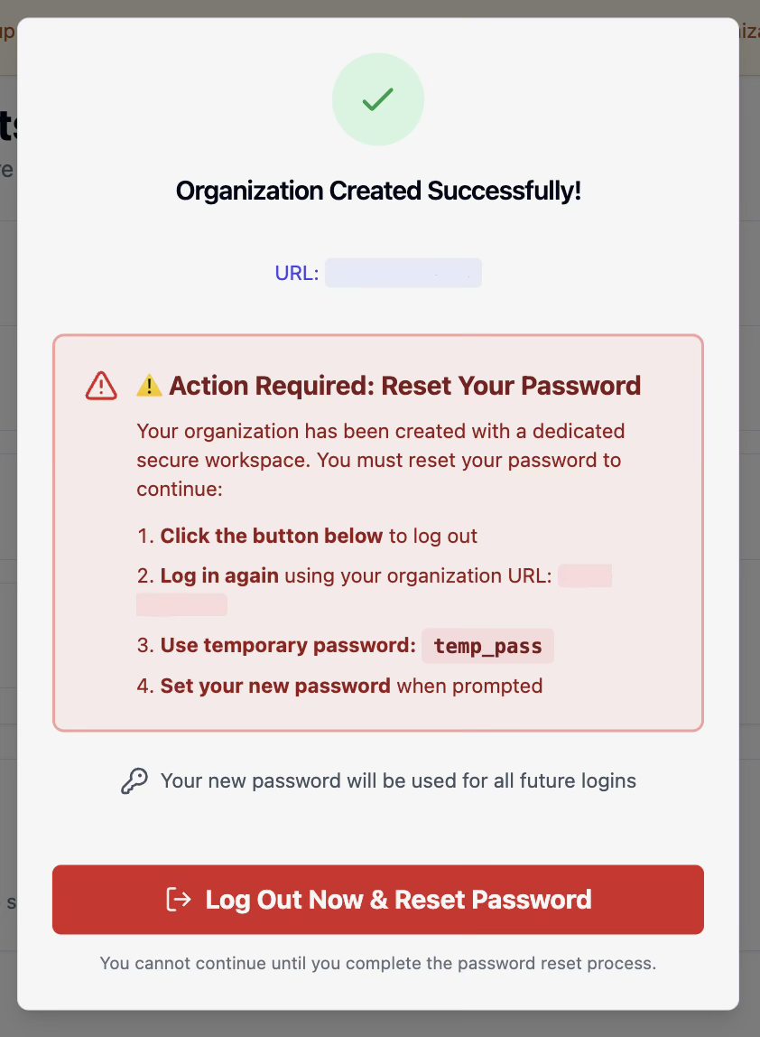 Login with organization URL